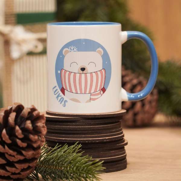 Die Tassen mit süßen Weihnachtstieren und eigenem Namen, verbreiten besonders bei den Kleinen ganz viel Freude!