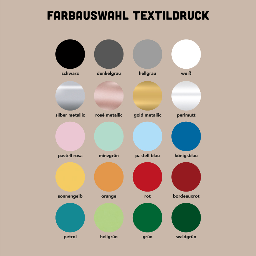 Farbauswahl Textildruck - Baby & Kinder