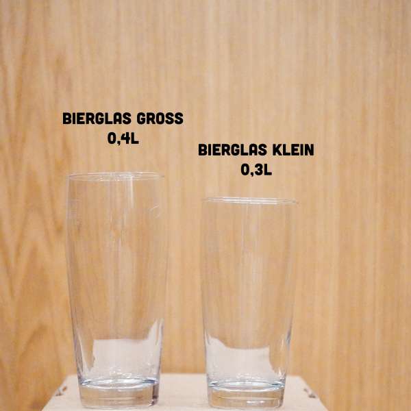 Bierglas - Größenübersicht
